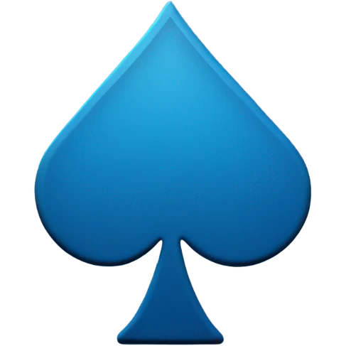 Ace of spades in solid blue color emoji