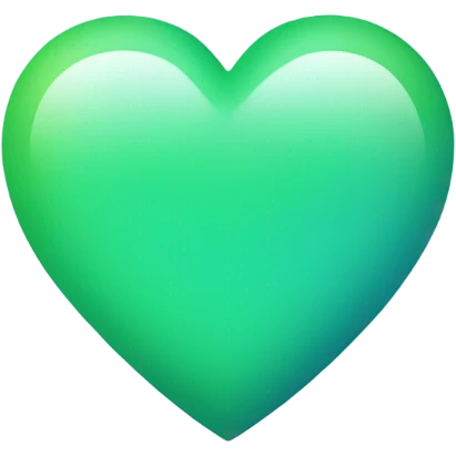 Blue heart with gradient of green in the middle emoji