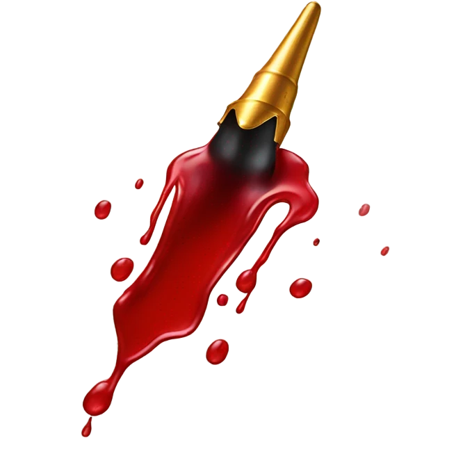 Bullet dripping in thin red liquid emoji