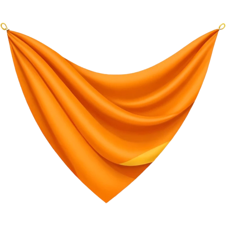 Orange triangle shaped wavy flag emoji