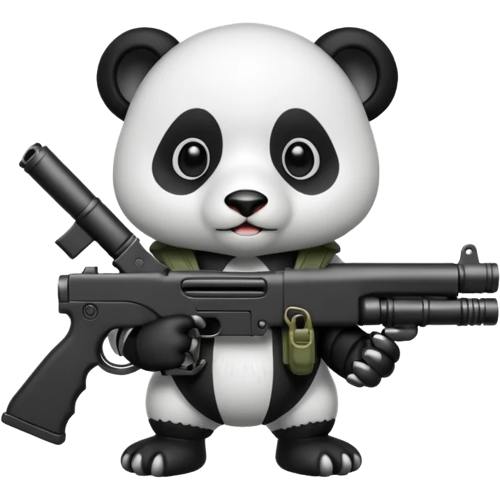 Squid panda with a grenade launcher  emoji