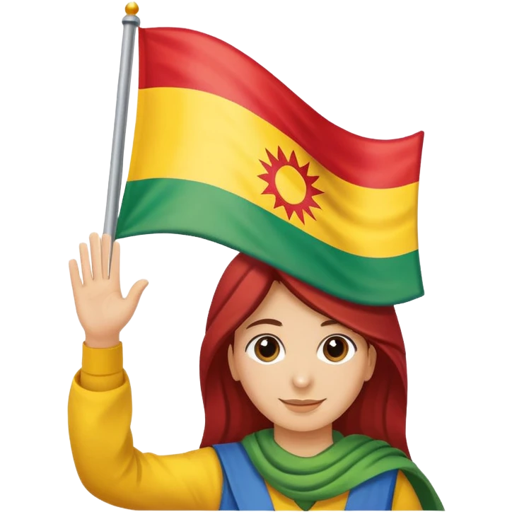 waving Kurdish flag emoji