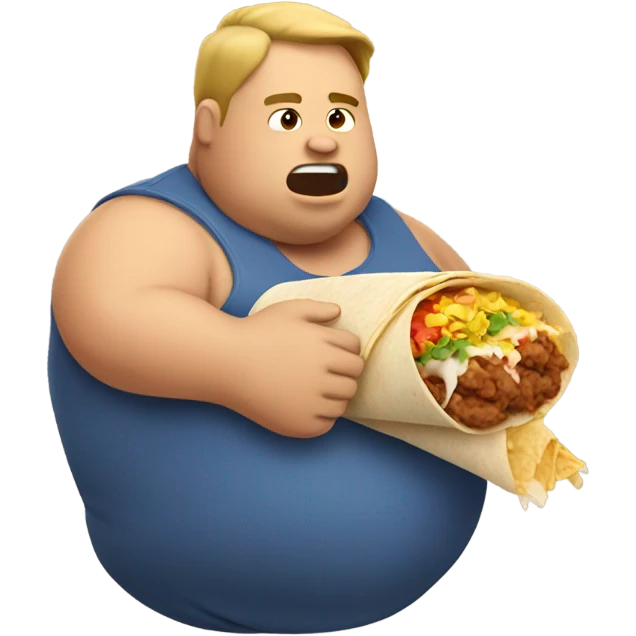fat man eating a burrito emoji