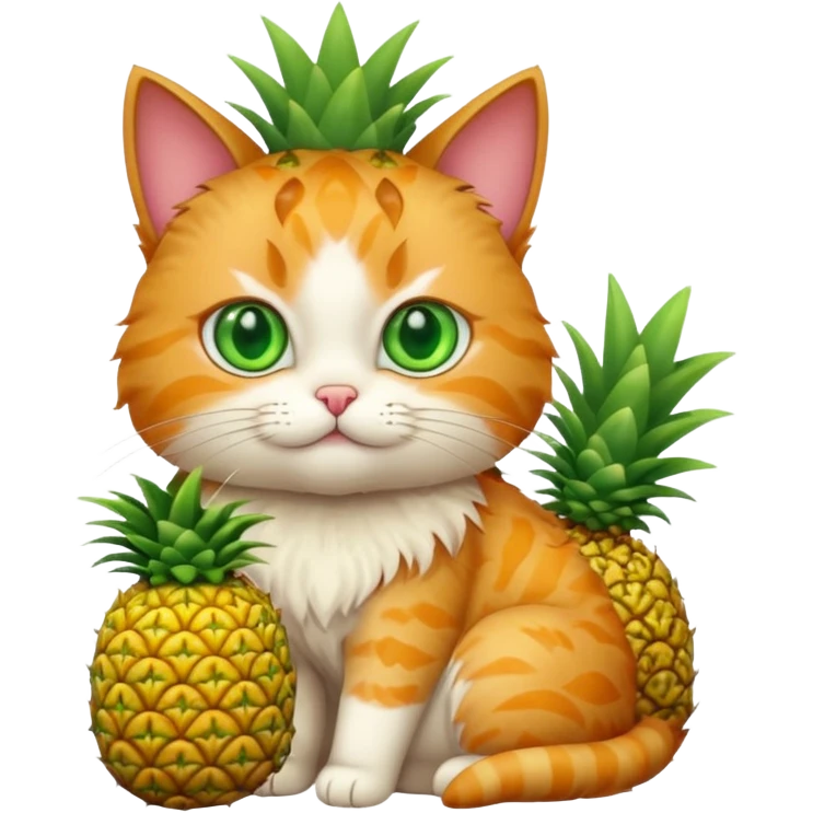 Cat with a pineapple emoji