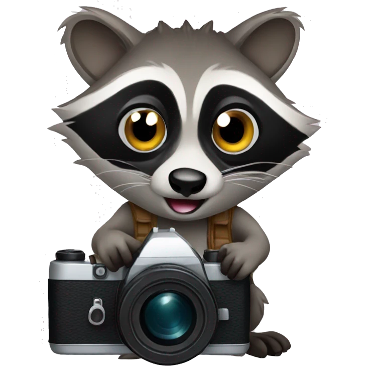 Raccoon with camera  emoji