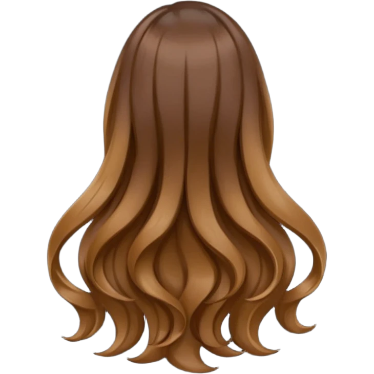 back view of long brown hair emoji