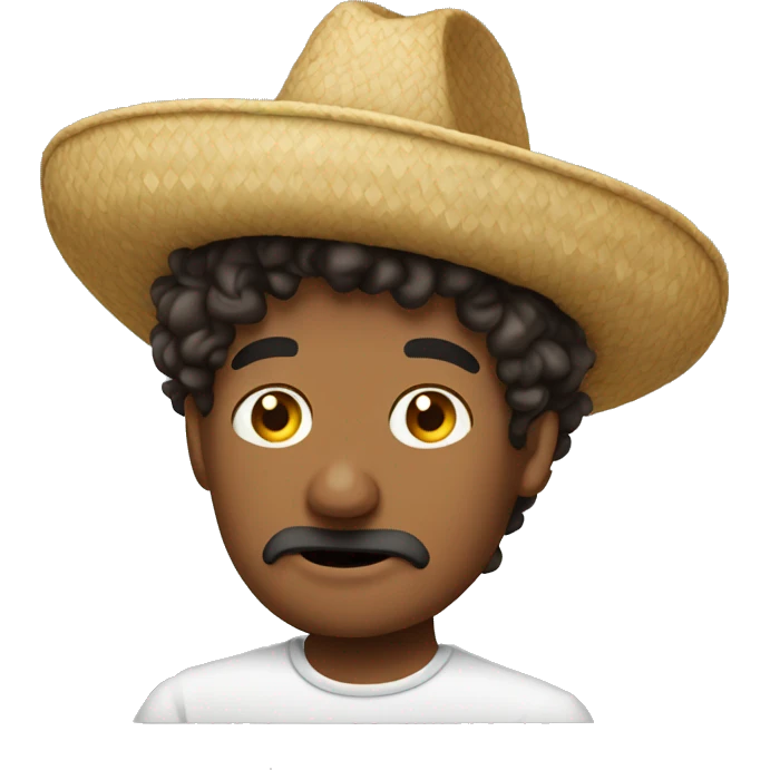 curly hair man wearing sombrero facepalm emoji emoji