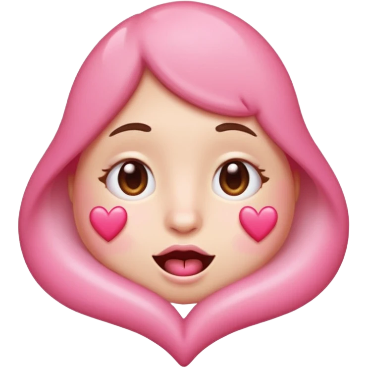 
A drooling, love-struck face emoji with floating pink hearts emoji