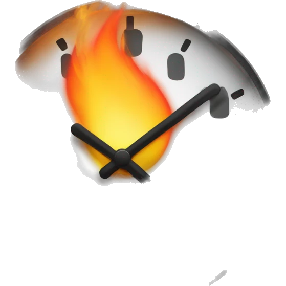 timer clock with fire emoji