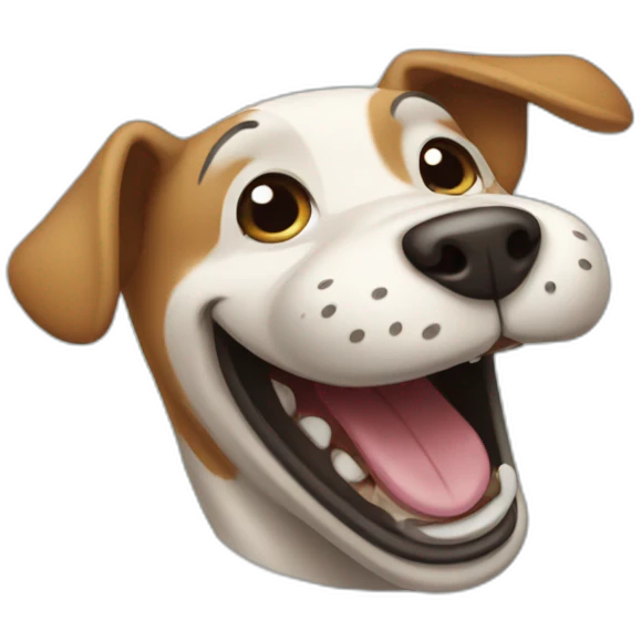 Laughing dog emoji