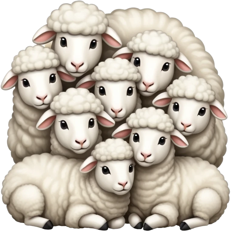 huddle of many sheep emoji