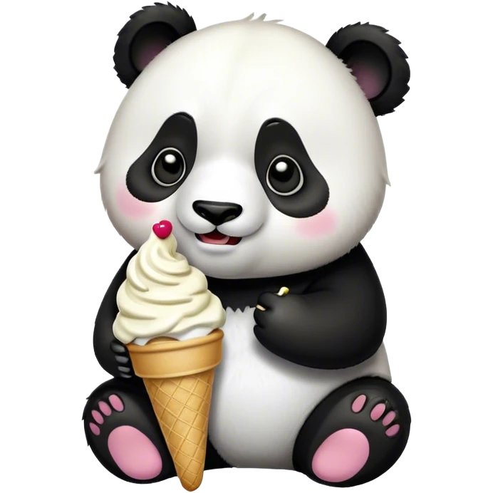 Panda eating ice cream emoji