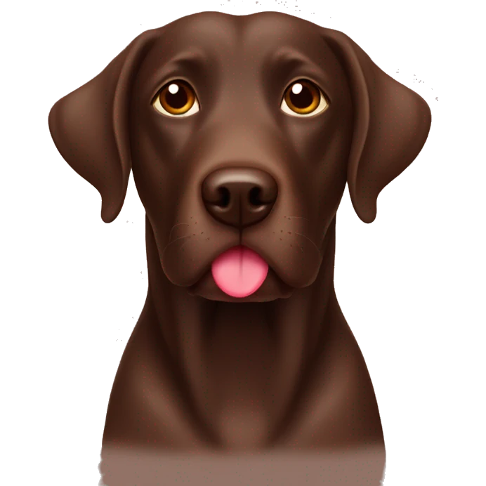 Chocolate lab with heart eyes emoji