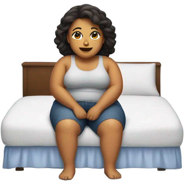 a fat girl on a bed emoji
