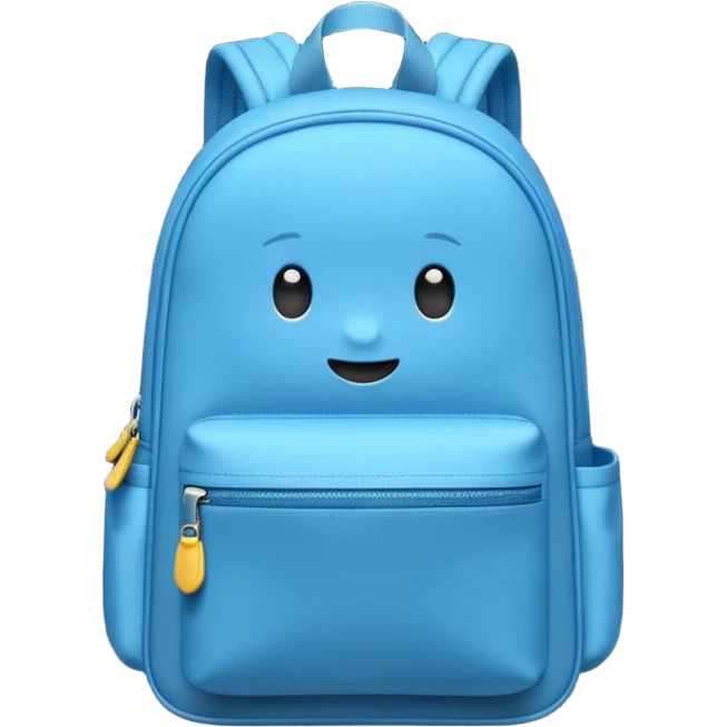 a blue kid Backpack with zip emoji