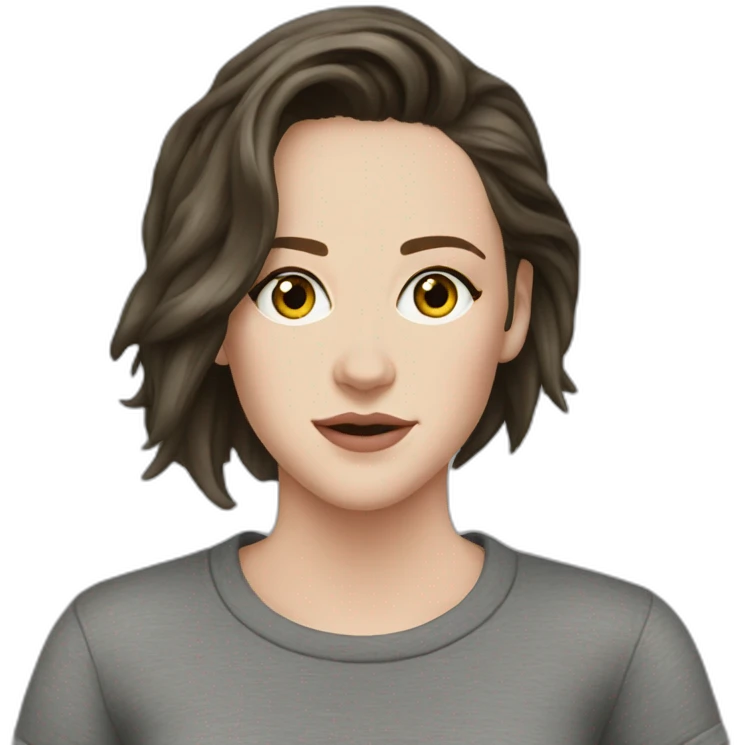 Kristen stewart gray round neck emoji