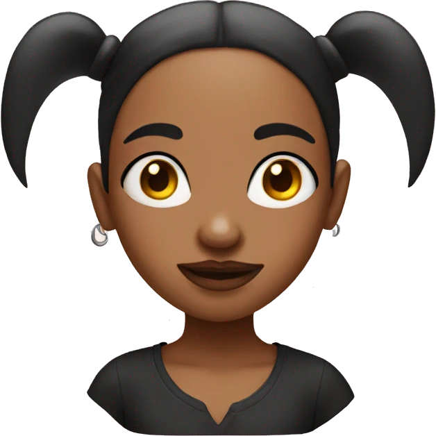 Girl with nose and eyebrow piercings  emoji