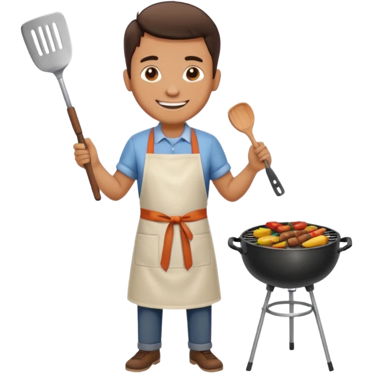 man cooking barbecue full-body emoji