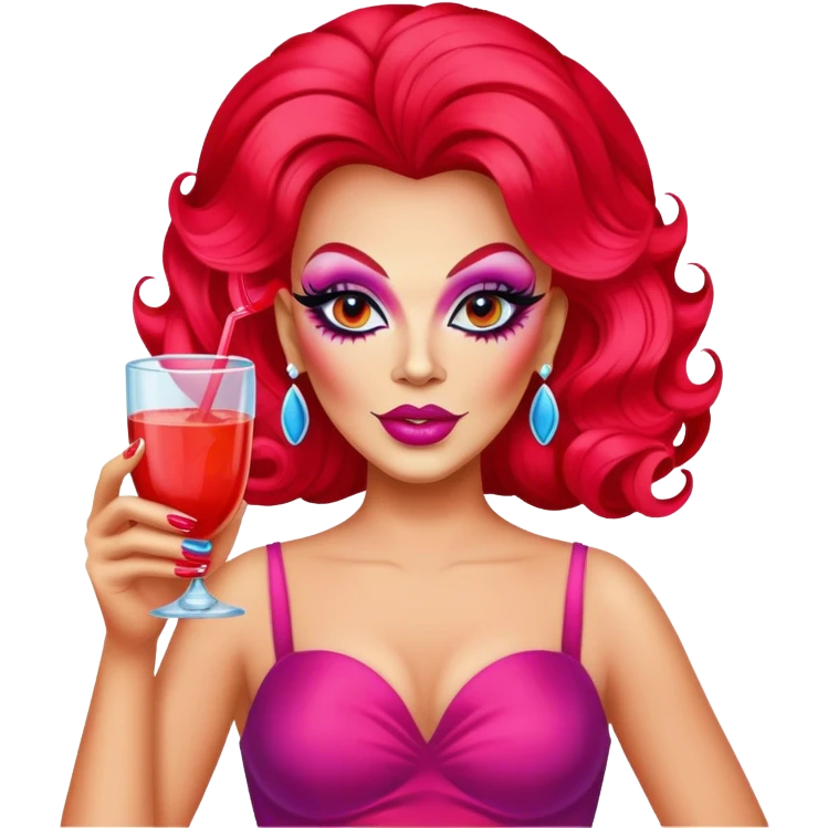 Drag queen with koolaid emoji