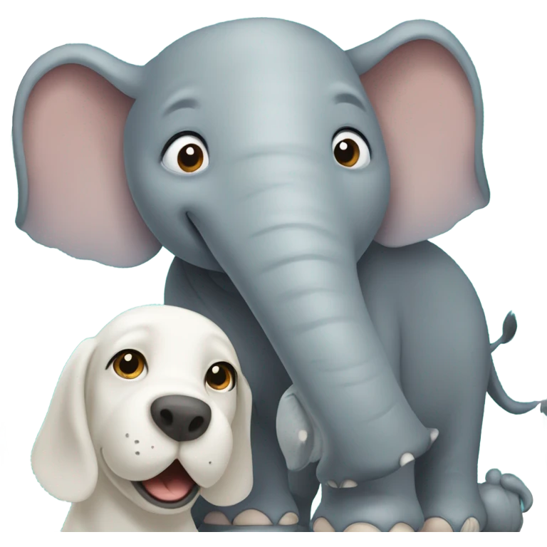 Elephant and dog friends emoji