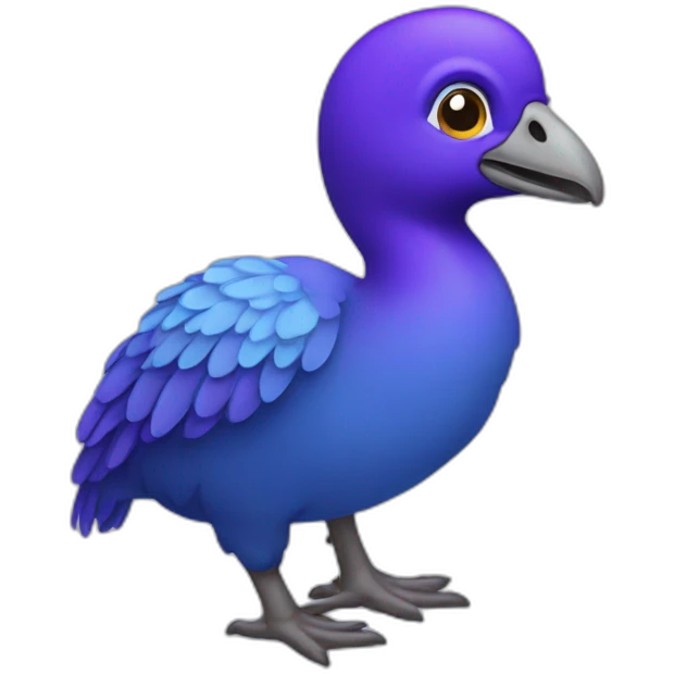 Dodo azul con cresta violeta emoji