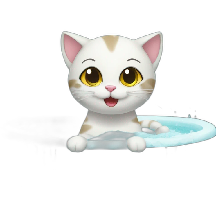 Cat showering all her love  emoji