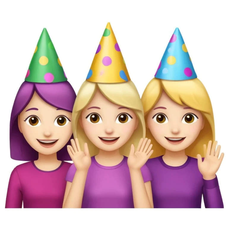girls celebrating  emoji
