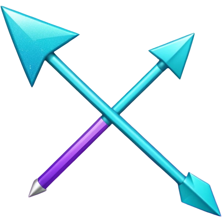 flecha para esquerda glitter roxo e ciano emoji