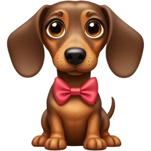 Weiner dog with a bow emoji