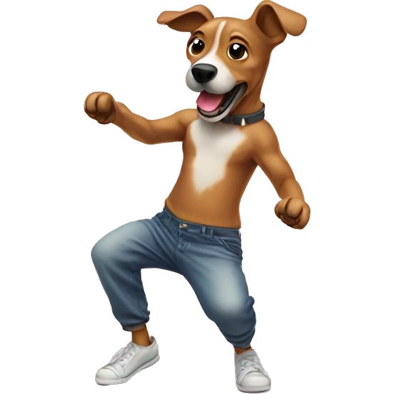 Breakdancing dog emoji