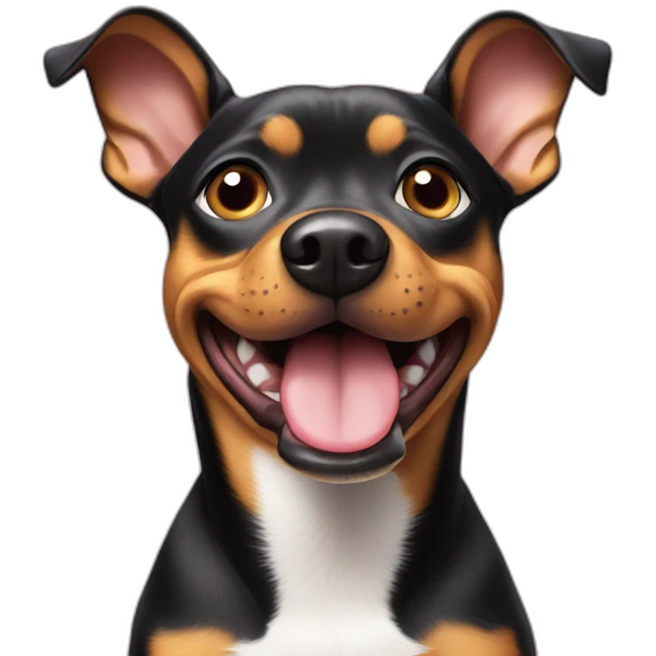 German mini pitscher funny face emoji