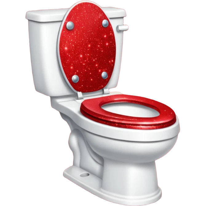 red glitter toilet emoji