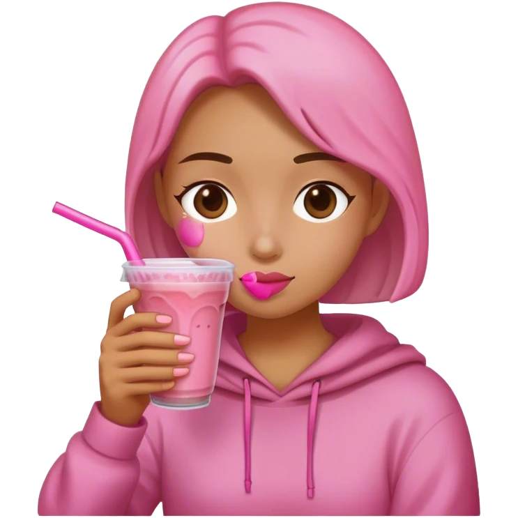 Pink boba faceless  emoji