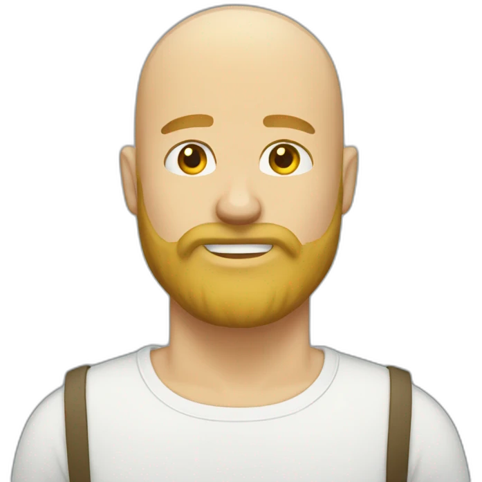 Blonde beard bald just head emoji