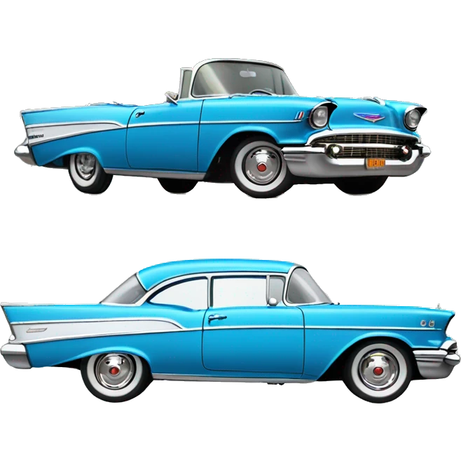 Blue 1957 Chevrolet bel air side view emoji