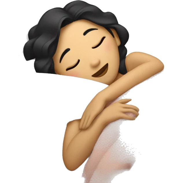 rich asian girl sleeping in bed emoji