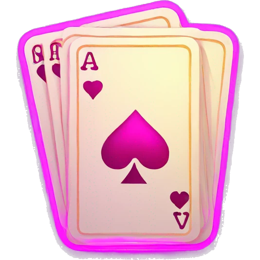 playing cards with neon elements emoji
