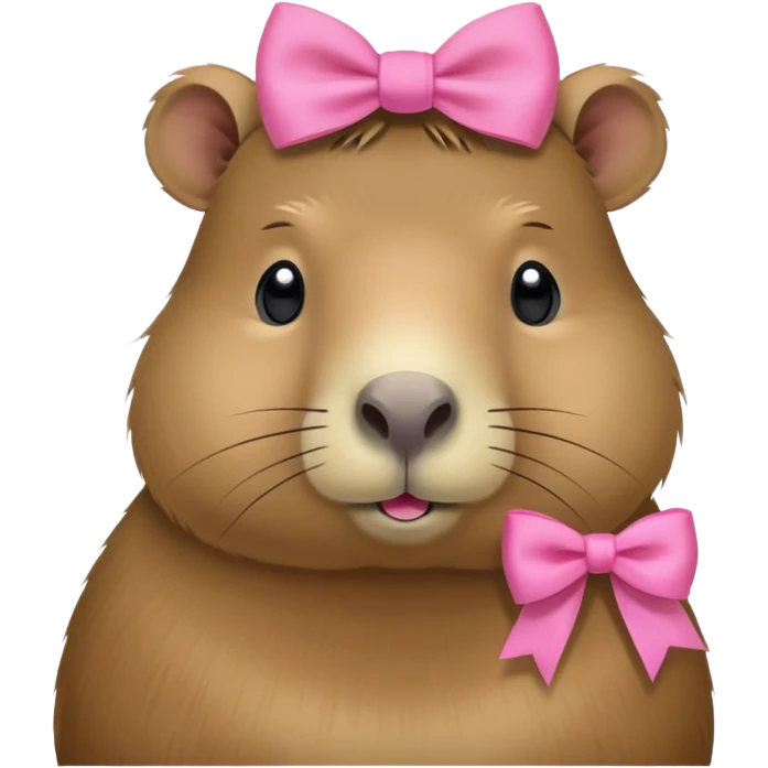 Capybara with pink bow emoji