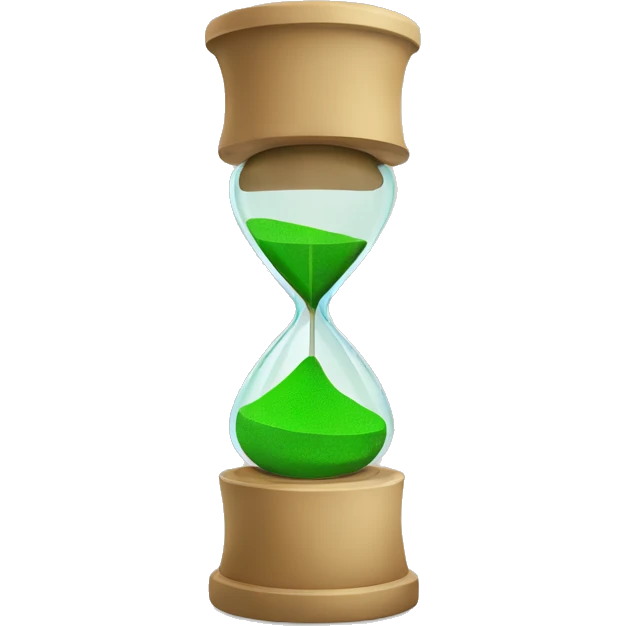 sand timer with green sand and green sides emoji