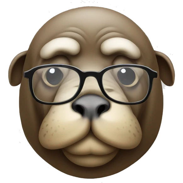 Walrus with glasses emoji