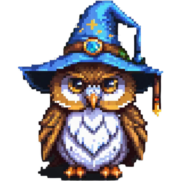 owl with a wizard hat emoji