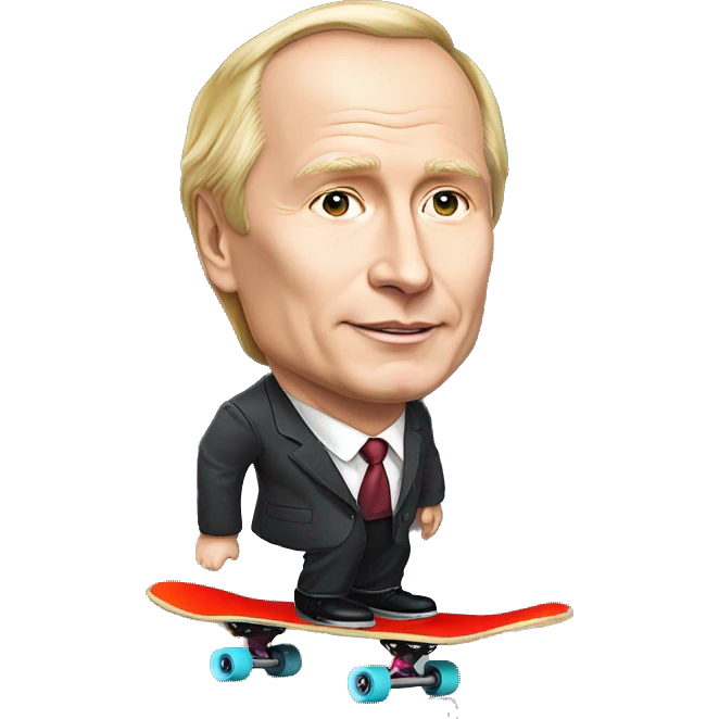 Vladimir Poutine sur un skate board emoji