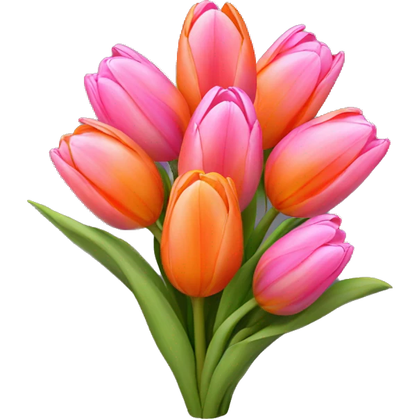 Bouquet of pink and orange tulips emoji