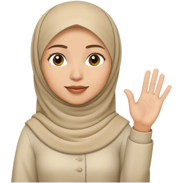 Muslim woman raising hand emoji