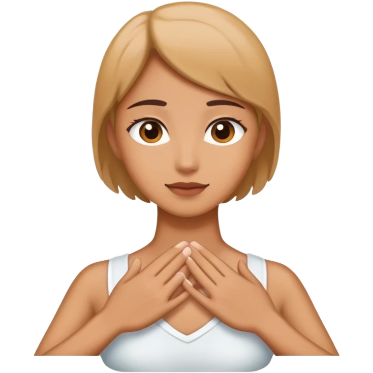 Hands on neck emoji