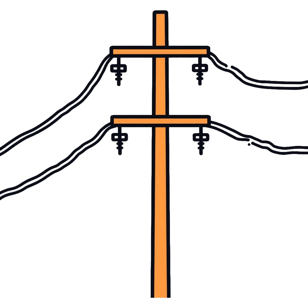 high voltage electrical pole with power lines emoji