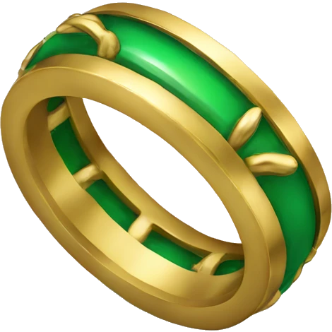 Gold and green ring  emoji