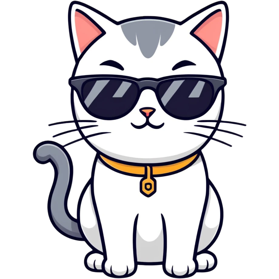 Cat with sunglasses emoji