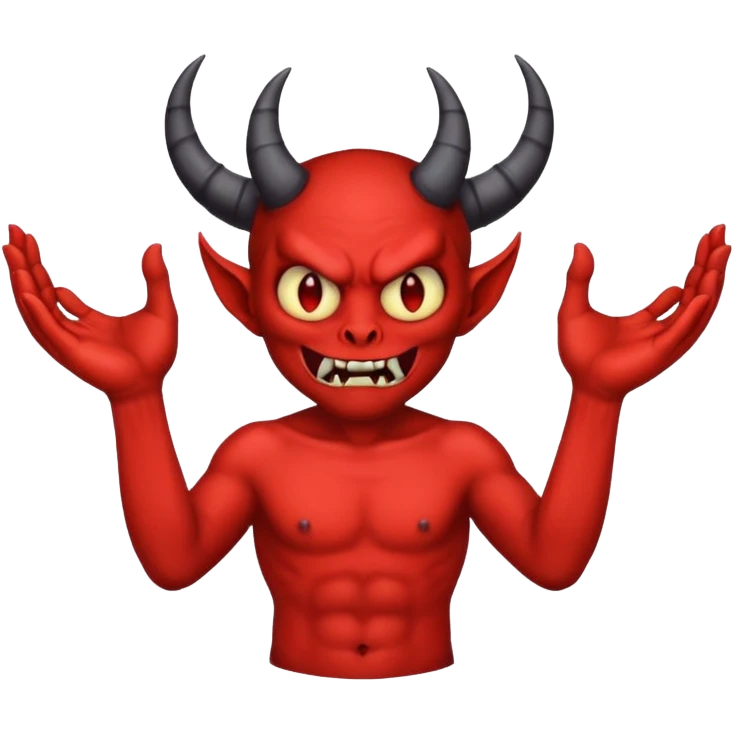 A demon with 2 hands 1 is holding 9 and the other 1 is holding 11 emoji