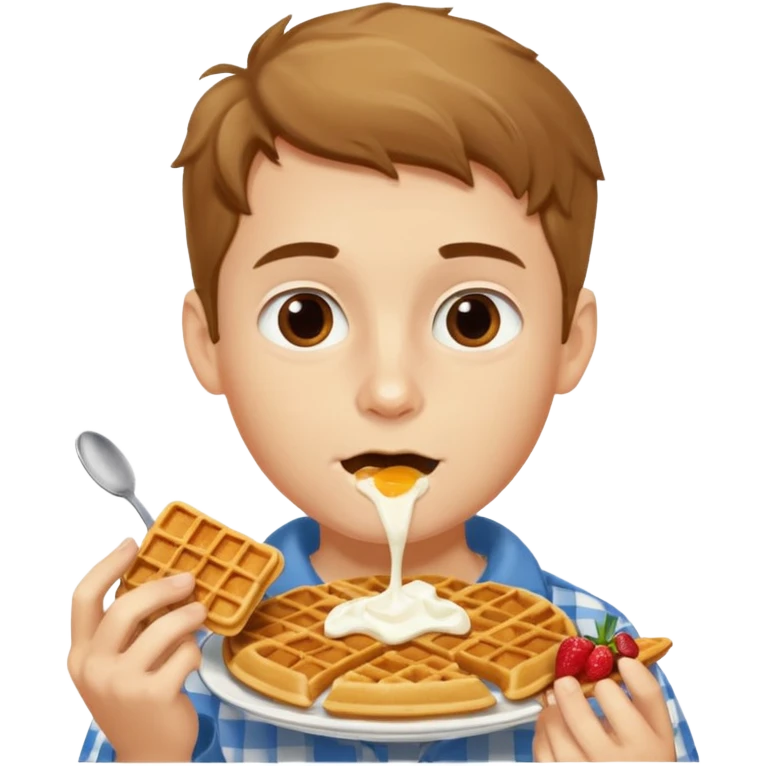 A boy named Maxim who loves to eat waffles with sour cream emoji